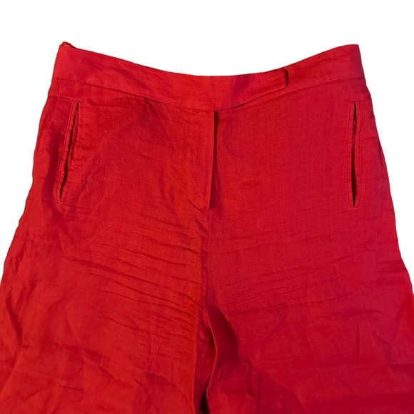 Loro Piana Red Flax Wide Leg Capris Size 42 - Picture 4 of 5